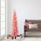 4ft. Pre-Lit Flocked Pink Alpine Artificial Christmas Tree, Clear Lights